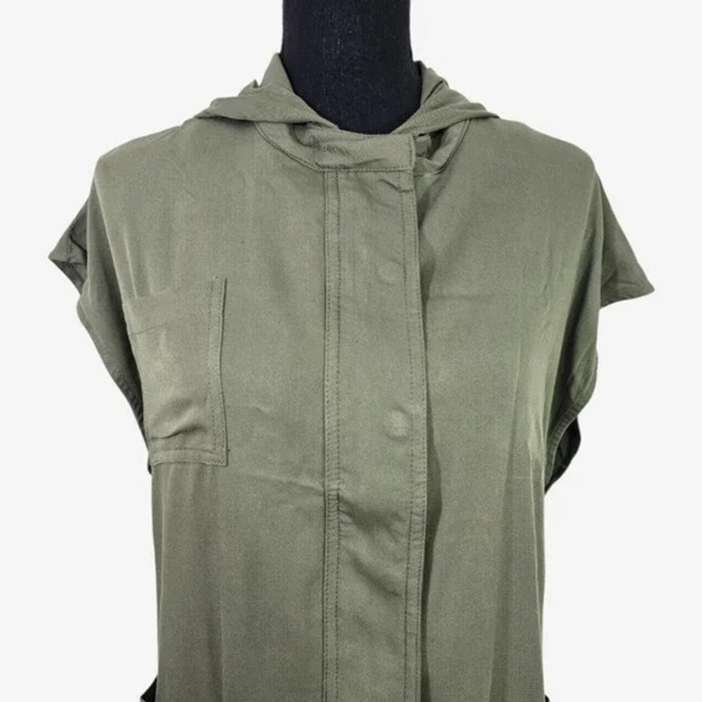 Hooded Utility Vest Womens Small Olive - Picture 3 of 12